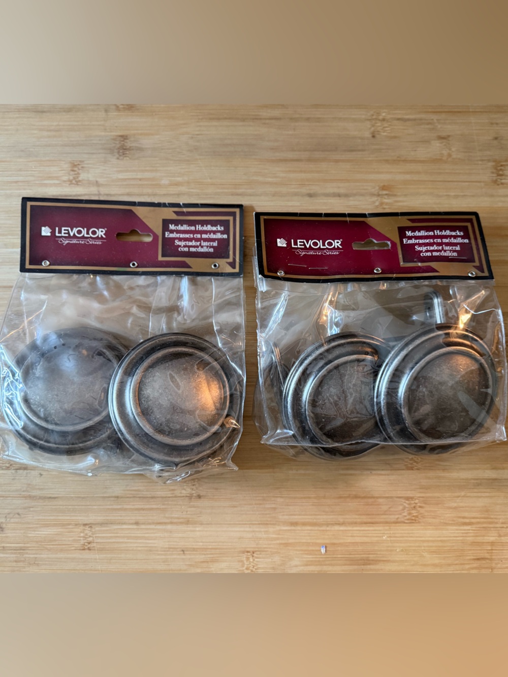 * LEVOLOR Medallion Holdbacks Signature Series - Lot of 2 Packs (4 Total)